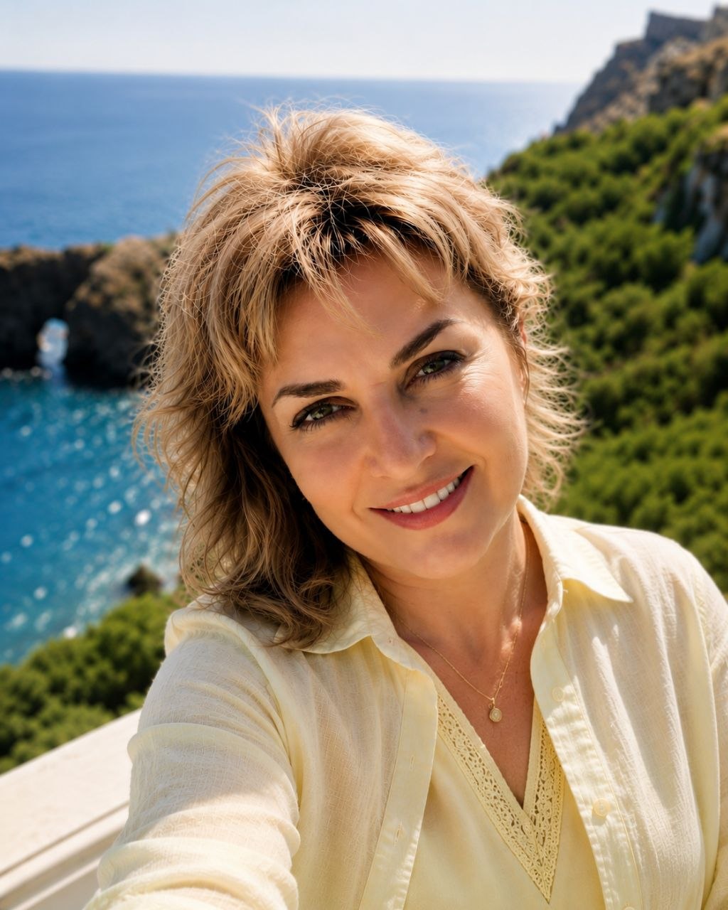 Irina Zolina by the Mediterranean coast