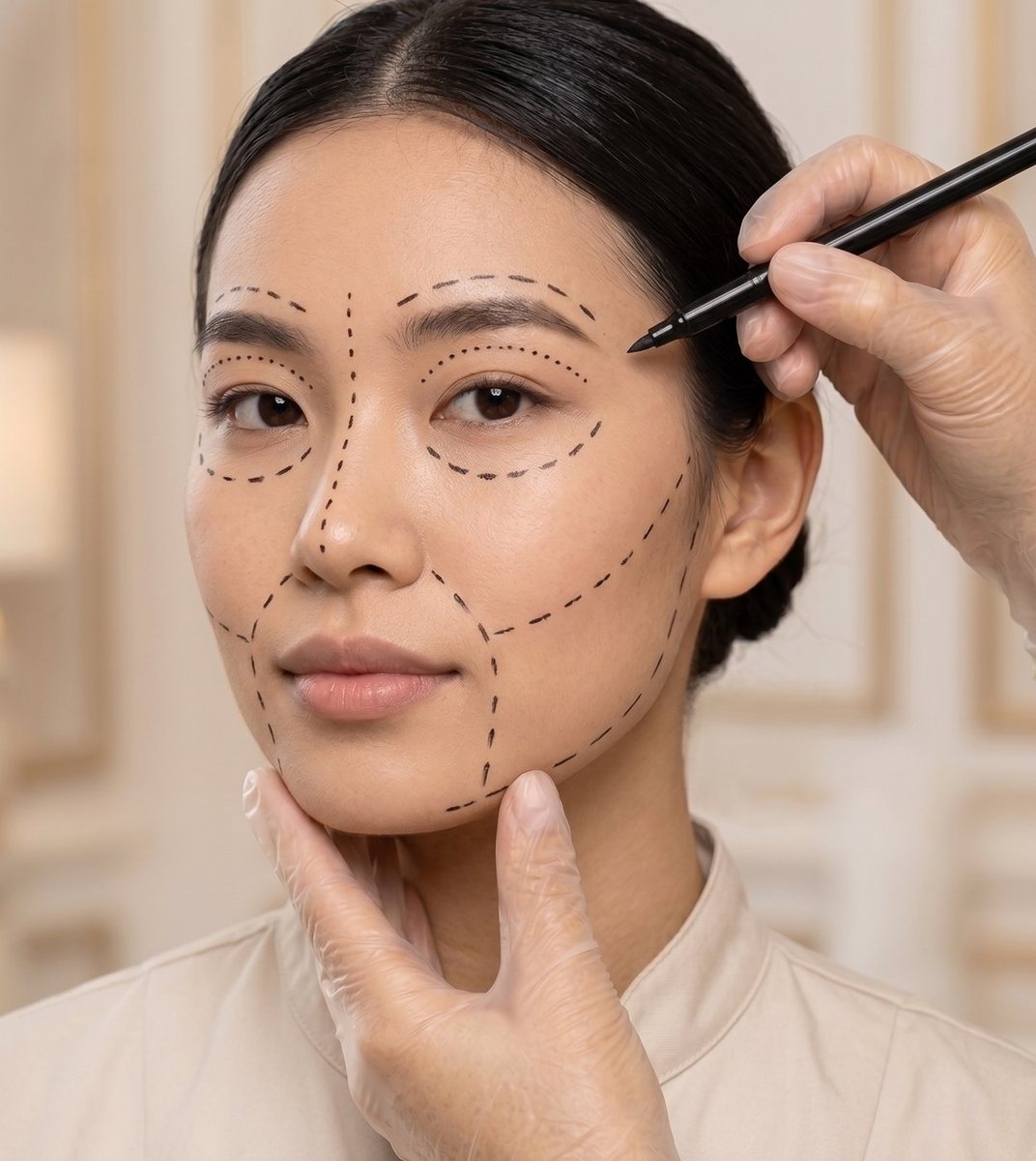 A patient consulting a cosmetic surgeon